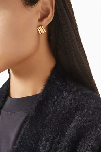 XS Nano Stud Earrings in Gold-tone Brass