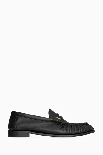 Le Loafer Monogram Penny Slippers in Creased Leather