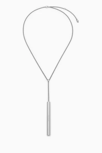 T-Bar Necklace in Silver-tone Brass