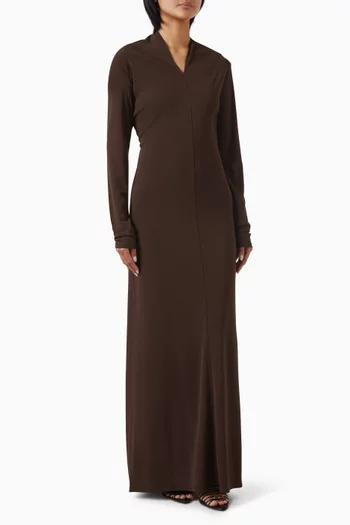 Flowing Open-back Dress in Crepe