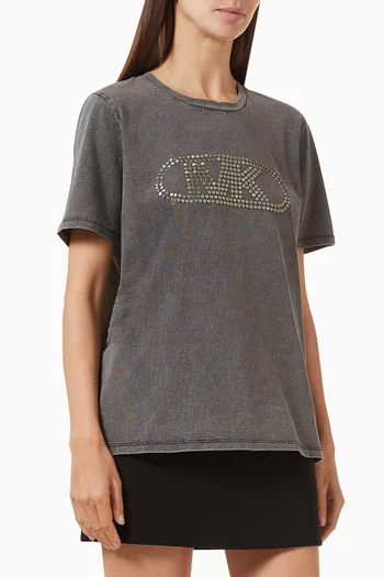 Empire Stud Logo T-shirt in Cotton Jersey