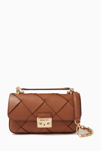 Small Tribeca Shoulder Bag in Woven Leather