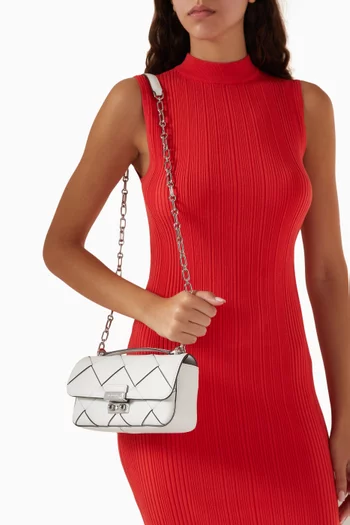 Small Tribeca Shoulder Bag in Woven Leather