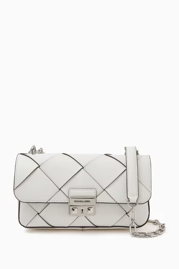 Small Tribeca Shoulder Bag in Woven Leather