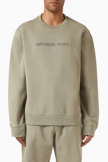 Embossed Logo Sweatshirt in Cotton Blend