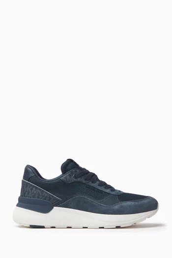 Trevor Logo Sneakers in Mesh & Suede