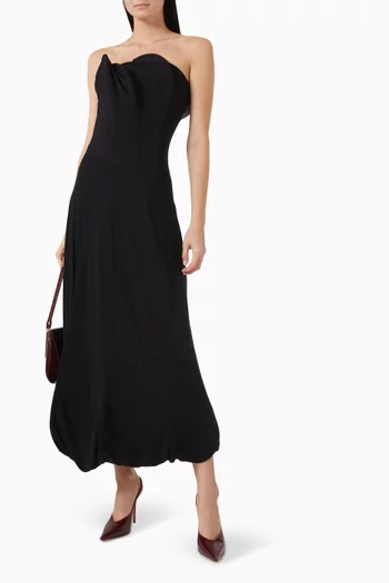 Strapless Wave Midi Dress