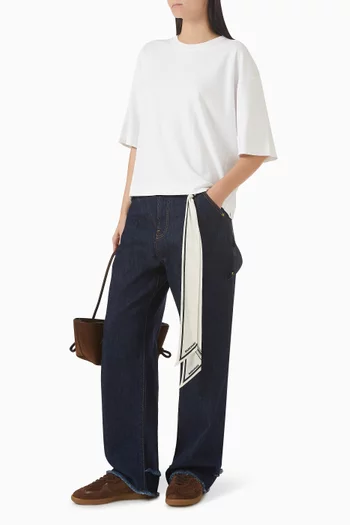 بنطال جينز ليزا بقصة فضفاضة دينم