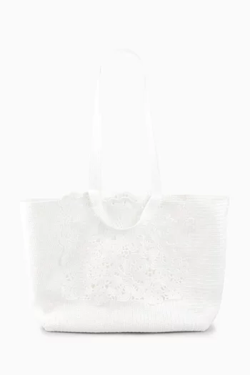 Floral Crochet Tote Bag