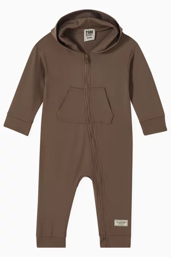 Zip-through Romper in Recycled Softskin