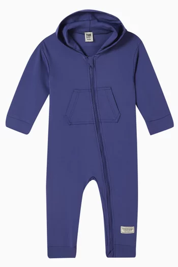 Zip-through Romper in Recycled Softskin