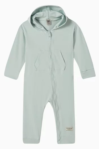 Zip-through Romper in Recycled Softskin