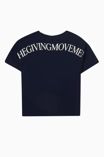 Oversized Curved Print T-Shirt