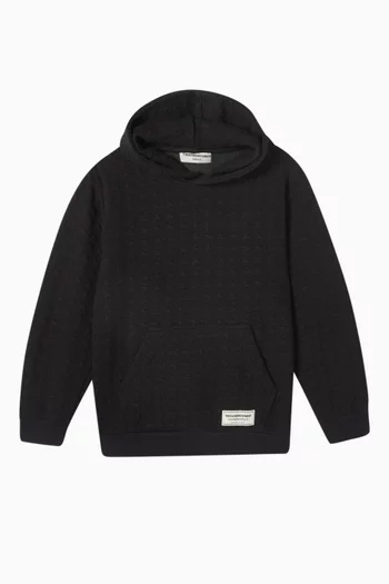 Oversized Jacquard Hoodie in Organic Cotton-blend