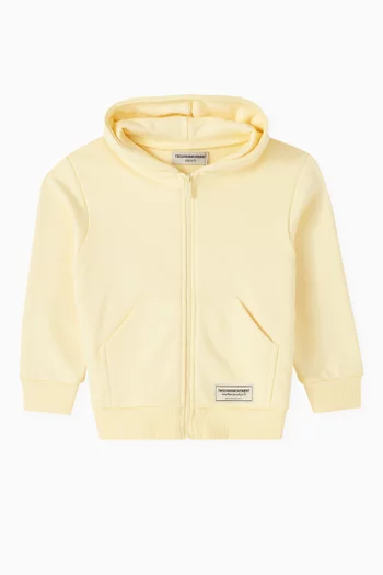 Logo Zipped Hoodie in Organic Cotton-blend