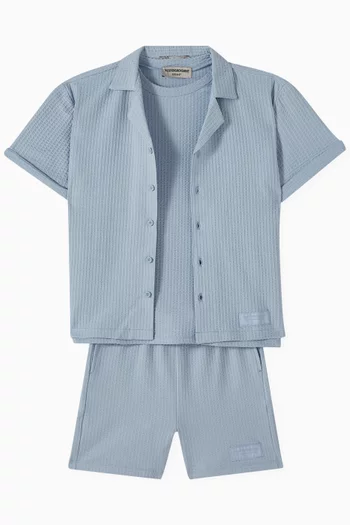 Short-sleeve Shirt in Seersucker Jersey