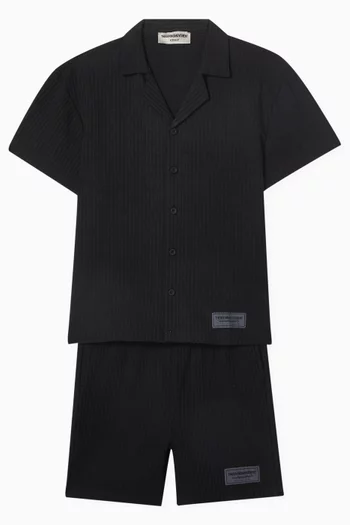 Relaxed Shorts in Seersucker Jersey