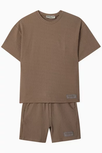 Relaxed Shorts in Seersucker Jersey