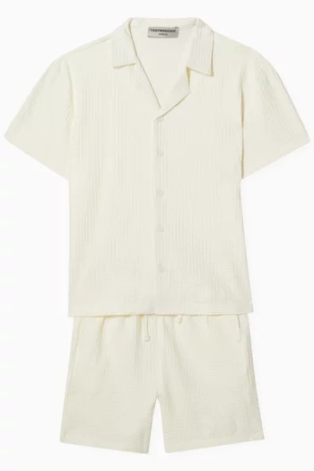 Relaxed Shorts in Seersucker Jersey