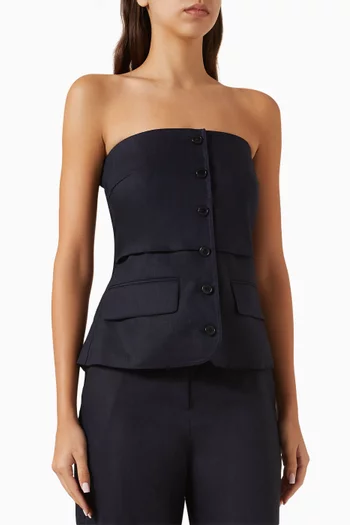 بلوزة إنوبل بلا حمالات مزيج كتان