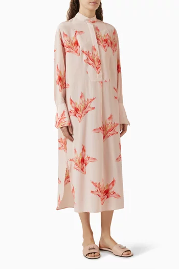 Printed Evening Shirt Dress