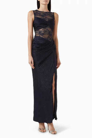 Nida Slit Maxi Dress in Lace