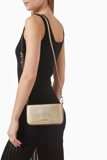 Small Crossbody Bag in Metallic Leather