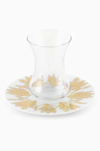 x Razan Alazzouni Eternal Fronds Tamrah Istikanah & Saucer, Set of 2