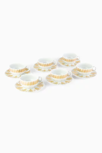 x Razan Alazzouni Tamrah Porcelain Teacups & Saucers, Set of 6