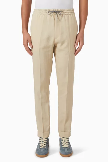 Drawcord Trousers in Linen