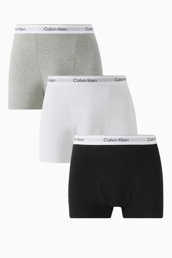 Relaxed Dart Boxer Briefs in Stretch Cotton, Set of 3