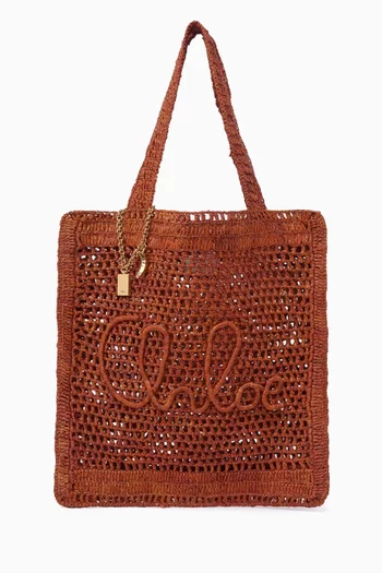 Summer Banana Tote Bag in Raffia