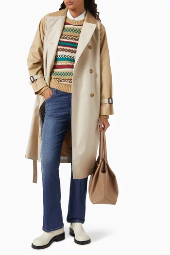 Canasta Reversible Trench Coat in Cotton-gabardine