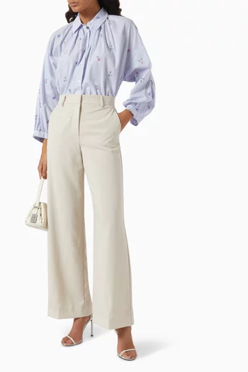 Gilly Embroidered Shirt in Cotton-poplin
