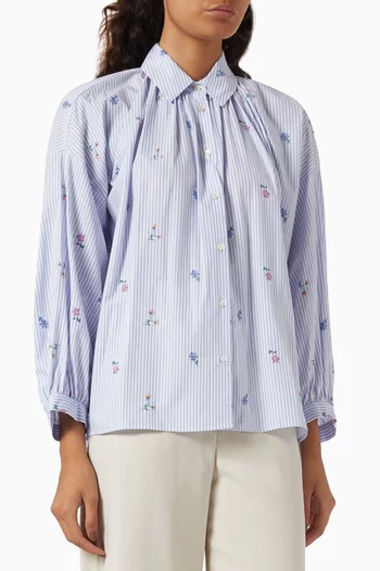 Gilly Embroidered Shirt in Cotton-poplin