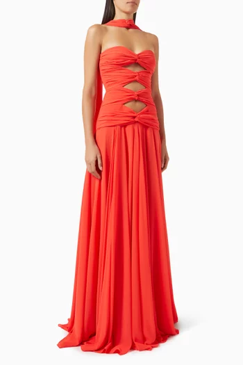 Nadia Cut-out Dress & Scarf Set