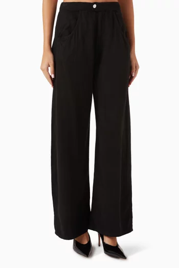 Eddie Bowed Pants in Linen-blend