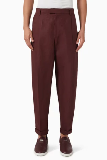 Tapered Pants in Linen