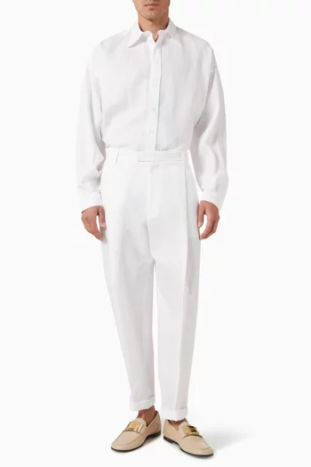 Tapered Pants in Linen
