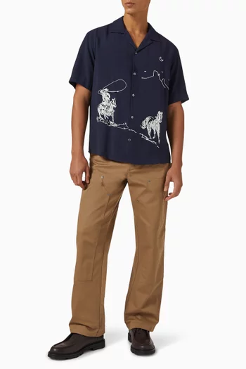 Into the Distance Camp Shirt in Rayon-blend