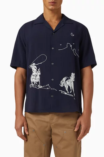 Into the Distance Camp Shirt in Rayon-blend