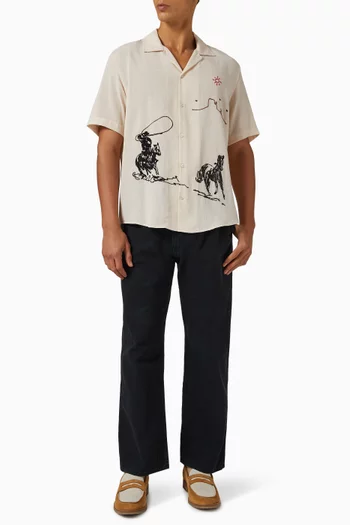 Into the Distance Camp Shirt in Rayon-blend