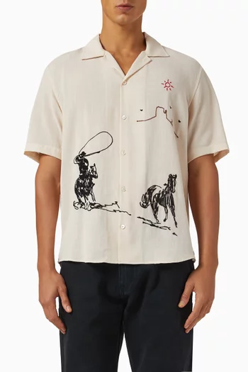 Into the Distance Camp Shirt in Rayon-blend
