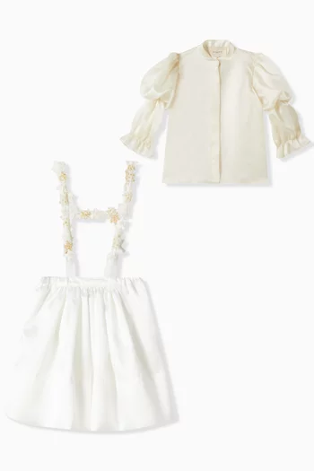 Suspender Skirt & Blouse Set