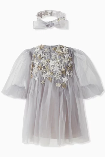 Glimmer Star-applique Dress in Tulle