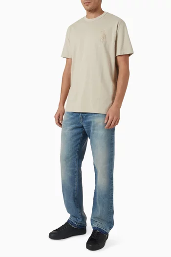 Logo-embroidered T-shirt in Cotton