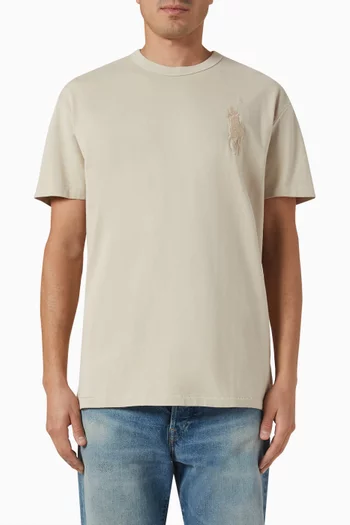 Logo-embroidered T-shirt in Cotton
