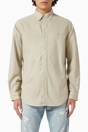 Mineral-dyed Oxford Shirt in Cotton