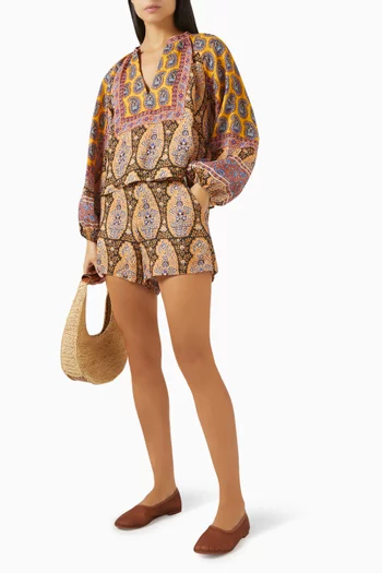 Pietro Smock Blouse in Linen