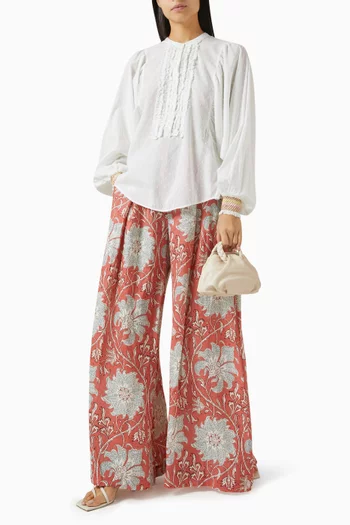 Lido Smocked Poeme Blouse in Cotton